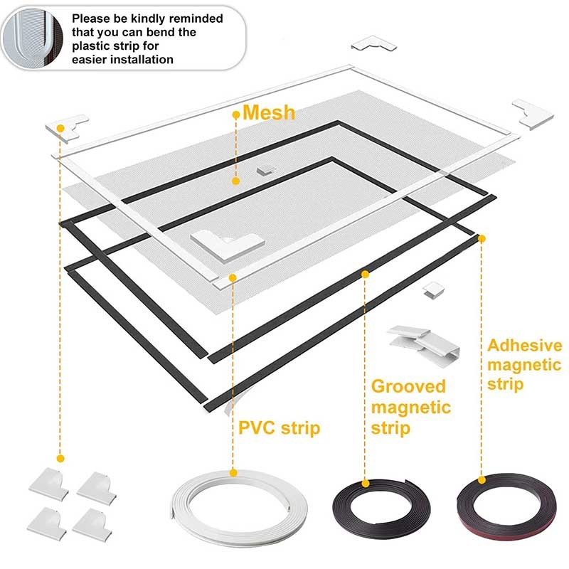 Adjustable DIY Magnetic Window Screen