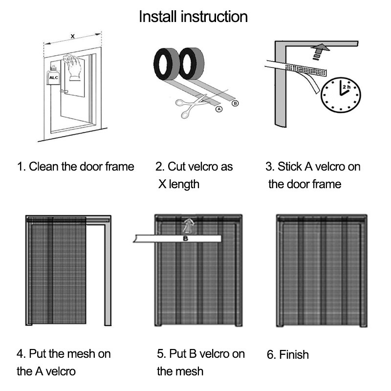 Overlapping lamella strip insect door curtain